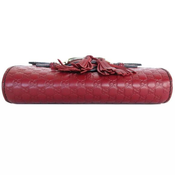 Auth GUCCI Micro Guccissima Crossbody Shoulder Bag Bordeaux leather - Picture 11 of 14